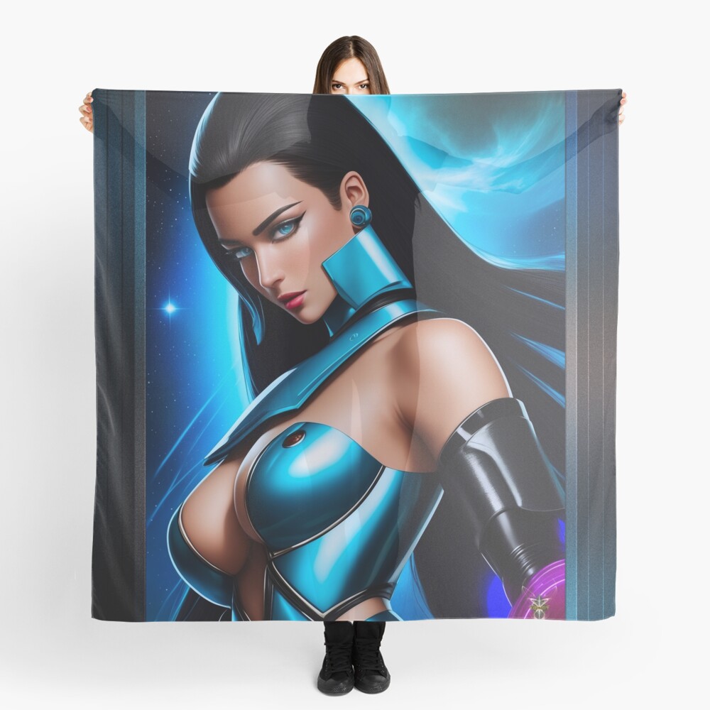 Braxia The Star Titan Beautiful Fantasy AI Concept Art Portrait by Xzendor7 Decorative Ladies Scarf