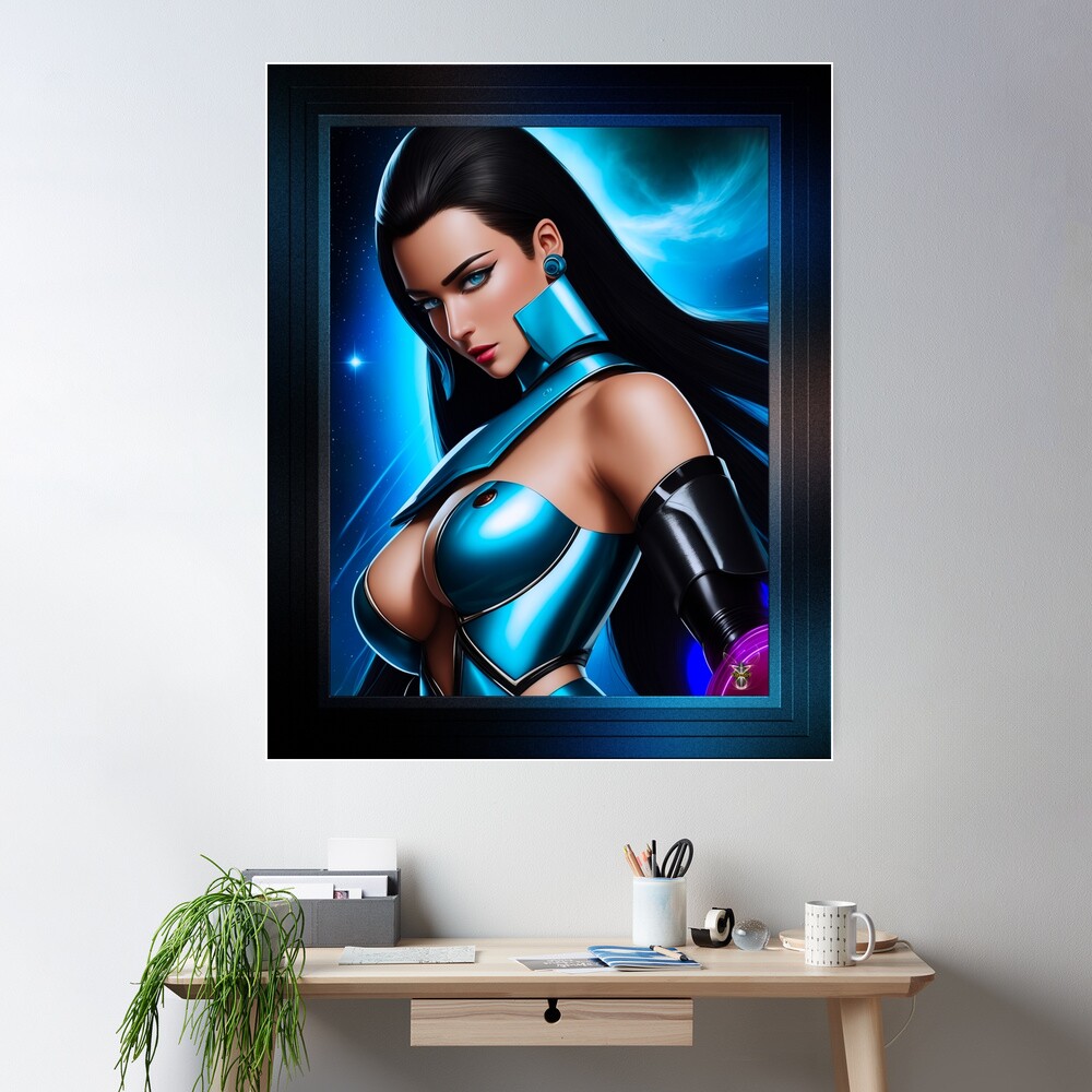 Braxia The Star Titan Beautiful Fantasy AI Concept Art Portrait by Xzendor7 Wall Decor Poster