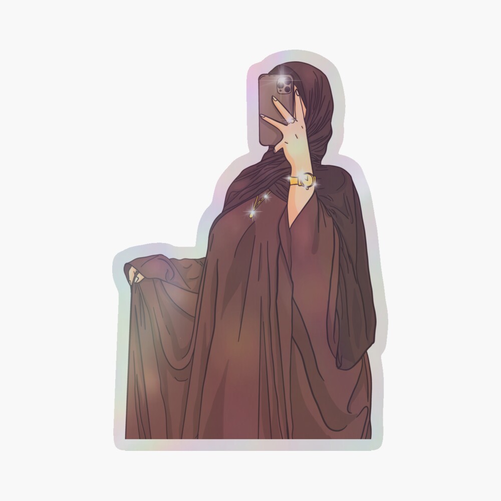 HIJABI WEARING ABAYA HOLDING PHONE Poster by WABEY | Redbubble