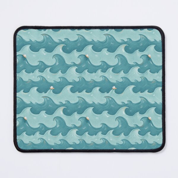 Item preview, Teal Waves White Cats Surfing On Orange Board designed and sold by Julia Sol.
