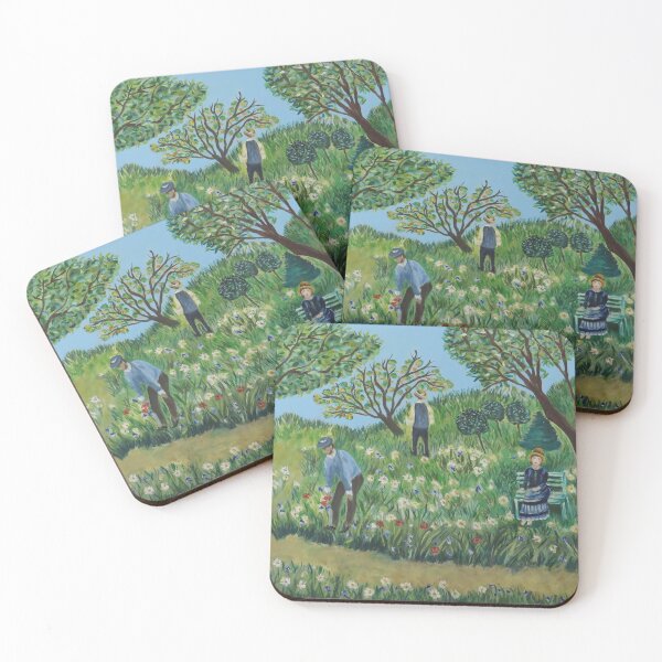 Item preview, Les Jardiniers - Gardeners In An Impressionism Inspired Garden by Legendary Real Life Artist  designed and sold by CloudofKnowing.