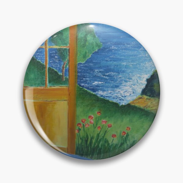 Item preview, La Porte De La Mer - The Door To The Sea, Fantastic Surrealist Impressionism From Legendary Real Life Artist - Clifftop Door Leading To The Sea designed and sold by CloudofKnowing.