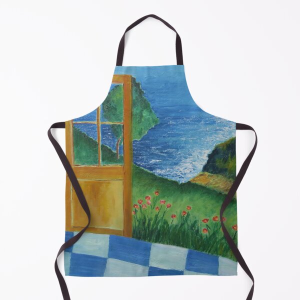 Item preview, La Porte De La Mer - The Door To The Sea, Fantastic Surrealist Impressionism From Legendary Real Life Artist - Clifftop Door Leading To The Sea designed and sold by CloudofKnowing.