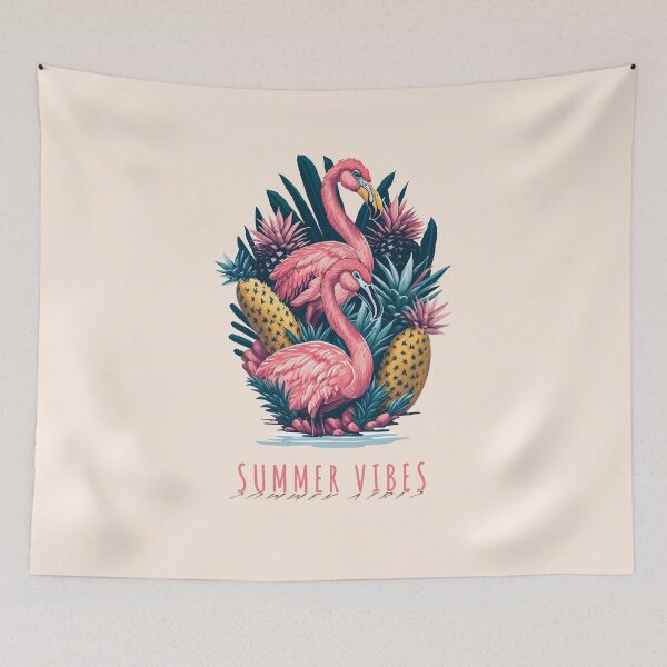 Item preview, Flamingos and pineapples, flamingo Fling, Pineapple Paradise for Summer Vibes designed and sold by Collagedream.