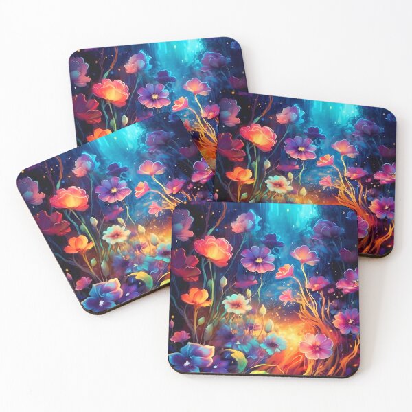 Item preview, Glowing hibiscus and garden painting 1 designed and sold by Art by Lilia.