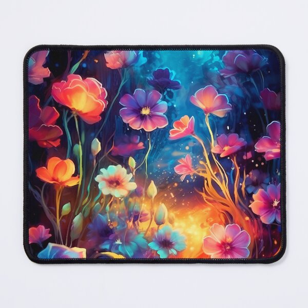 Item preview, Glowing hibiscus and garden painting 1 designed and sold by Art by Lilia.