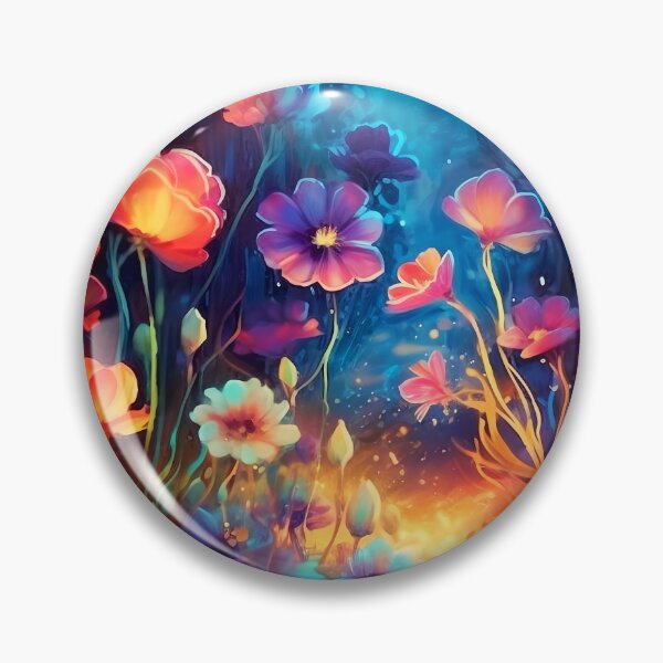 Item preview, Glowing hibiscus and garden painting 1 designed and sold by Art by Lilia.