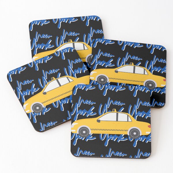 Item preview, New York Yellow Cab Aesthetic Art Piece - Dark Blue designed and sold by PunjabanJatti.