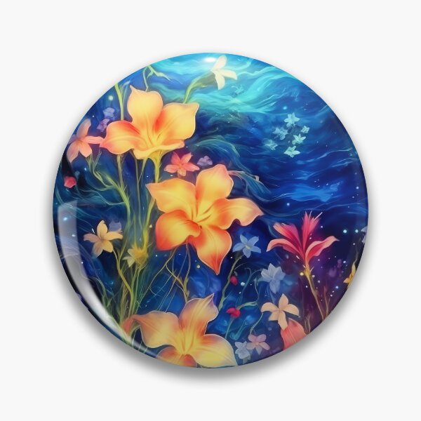 Item preview, Glowing hibiscus and garden painting 2 designed and sold by Art by Lilia.