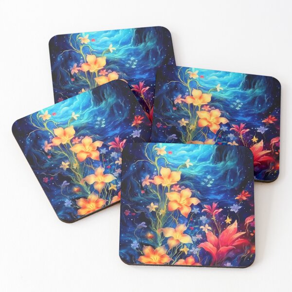 Item preview, Glowing hibiscus and garden painting 2 designed and sold by Art by Lilia.