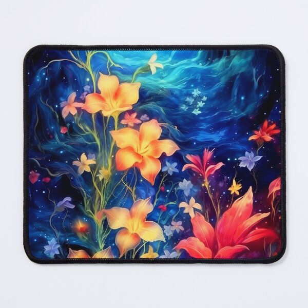 Item preview, Glowing hibiscus and garden painting 2 designed and sold by Art by Lilia.