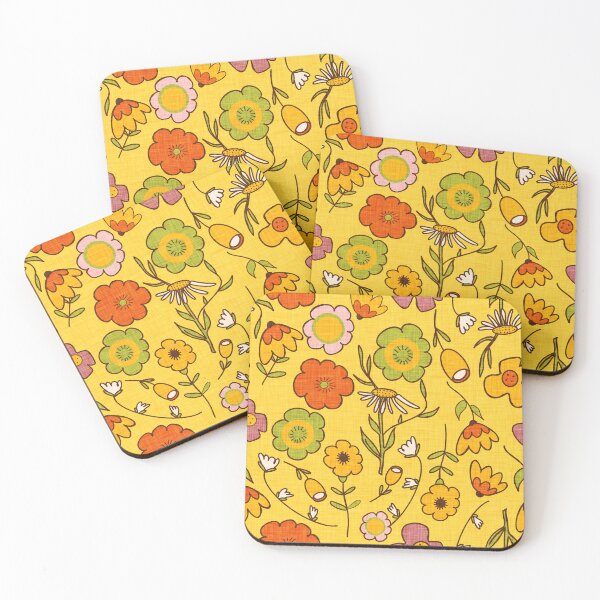 Item preview, 70s Boho Groovy Floral Yellow designed and sold by susycosta.