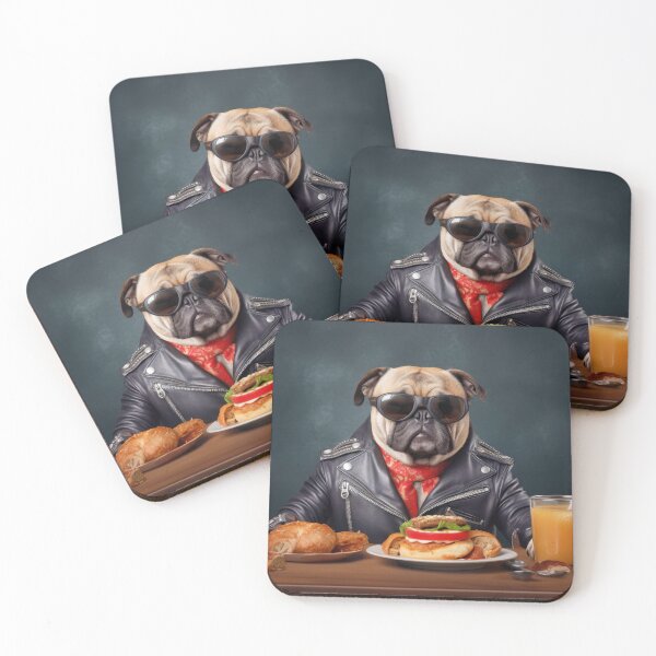 Item preview, Dog in the bistro at breakfast designed and sold by Stroka-AI-Art.