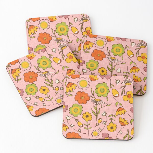 Item preview, 70s Boho Groovy Floral Pink designed and sold by susycosta.