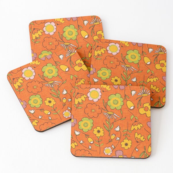 Item preview, 70s Boho Groovy Floral Orange designed and sold by susycosta.