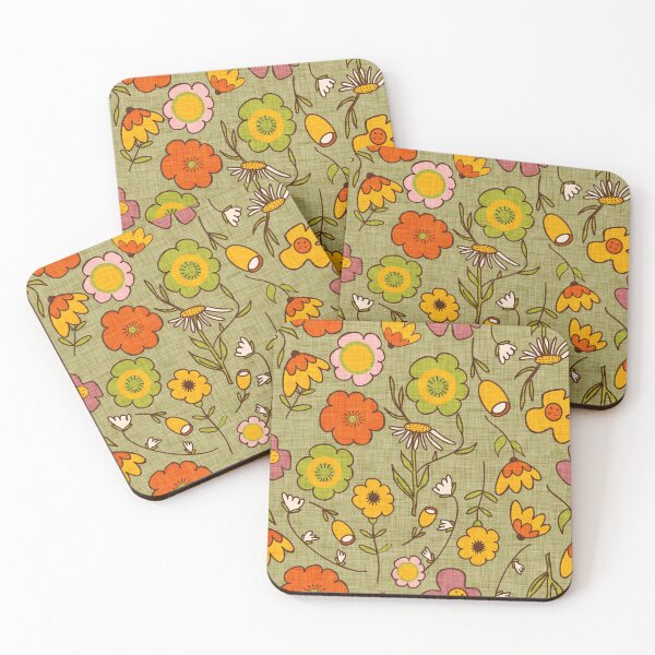 Item preview, 70s Boho Groovy Floral Sage designed and sold by susycosta.
