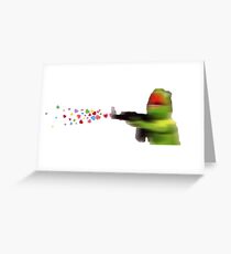 kermit shooting love & affection Greeting Card