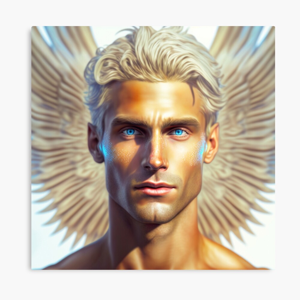 Blonde Angel Man 4 - Beautiful Blonde Man Portrait - Blue Eyes Man Angel -  Angel Blonde God - Blue Eyed Man Portrait