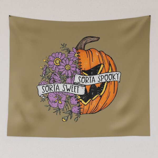Item preview, Sorta Sweet Sorta Spooky Floral Scary Pumpkin Face Halloween 	 	 designed and sold by rlaralflkwb23.