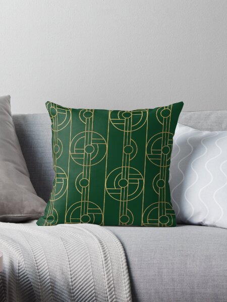 Aperçu de l'œuvre Disques Art Déco // Luxe Emerald Green créée et vendue par The Wellington Boot.