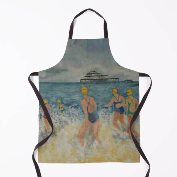 Item preview, Brighton Belles - Original Painting of Brighton Beach and Brighton Pier During A Swimming Event - Real Life Art by Fabulous Original Artist designed and sold by CloudofKnowing.
