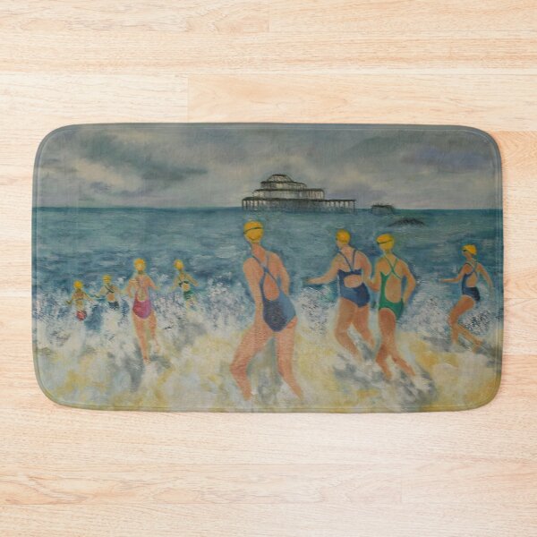 Item preview, Brighton Belles - Original Painting of Brighton Beach and Brighton Pier During A Swimming Event - Real Life Art by Fabulous Original Artist designed and sold by CloudofKnowing.