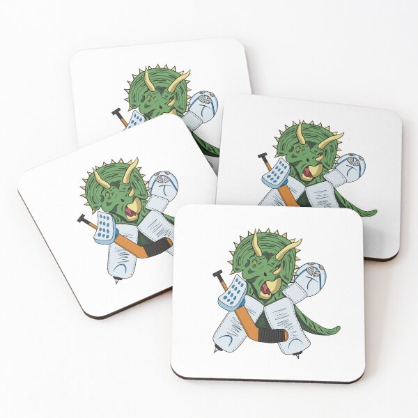 Item preview, Ice Hockey Dinosaur Triceratops Goalie designed and sold by HockeyGhost.