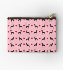 Miniature Doberman Pinscher love hearts dog breed valentines day gifts Studio Pouch