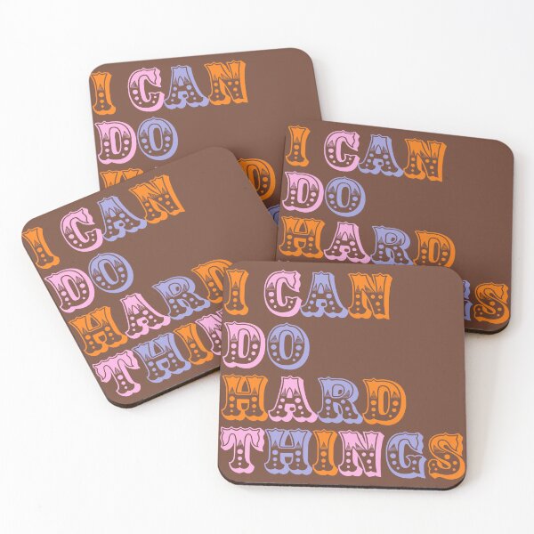 Item preview, Empowering Affirmation in Retro Typography - I Can Do Hard Things designed and sold by Trish Dish.