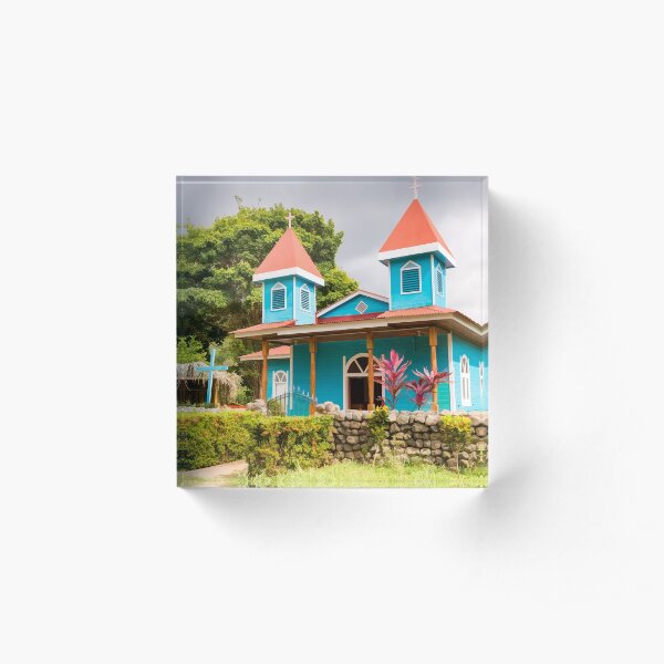 Blue Church Acrylic Block