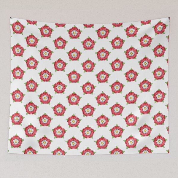 Item preview, Tudor Rose rows repeating pattern on white background designed and sold by HazelFisher.