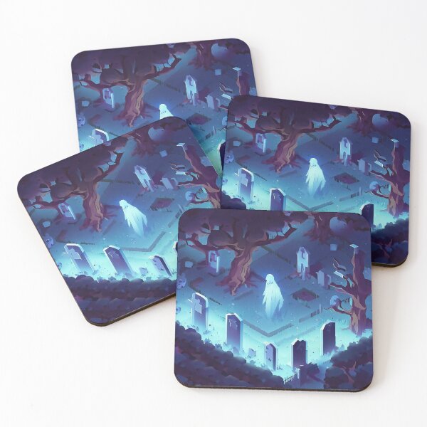 Item preview, Isometric spooky ghosts on graveyard  designed and sold by TomFrontierArt.