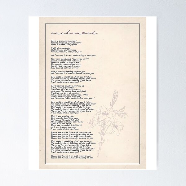 Item preview, enchanted lyric taylor swift designed and sold by rickfletcher3.
