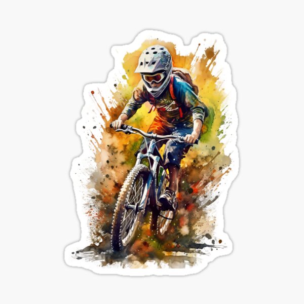 Item preview, Downhill mountain bikers designed and sold by Stroka-AI-Art.
