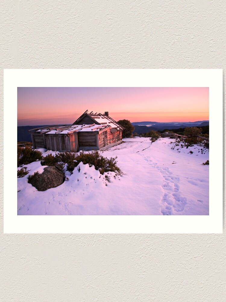 Alternate view of Winter Sunrise over Craig's Hut, Mt Stirling, Australia Art Print