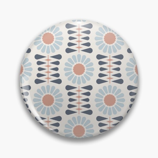 Artikelvorschau, KF 0017 E Minimalist Vintage Flowers 70s Modern Geometric Floral Pattern entworfen und verkauft von KhakiFinch.
