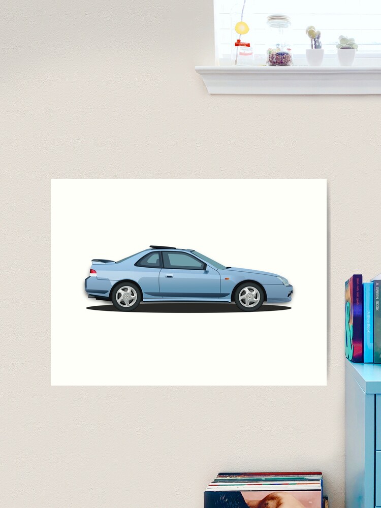 Honda Prelude BB8 Blue illustration JDM No background