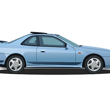 Honda Prelude BB8 Blue illustration JDM No background