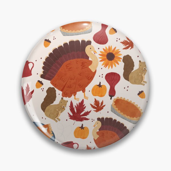 Item preview, Thanksgiving Harvest with Autumn Botanicals, Pumpkins, and Turkeys designed and sold by maddydoodlesoup.
