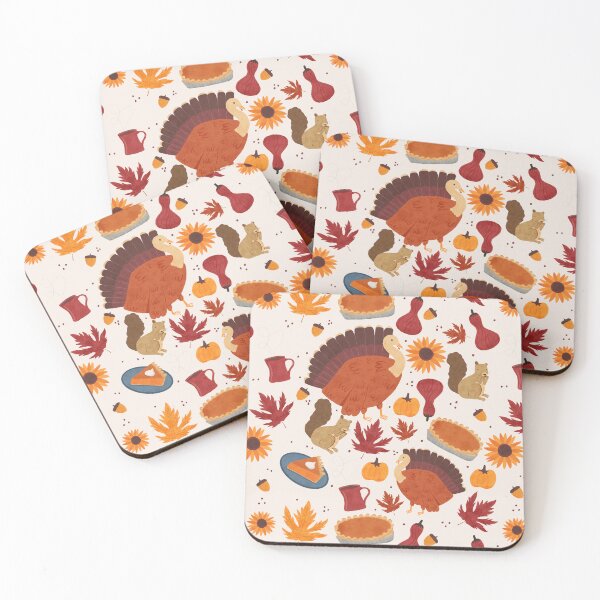 Item preview, Thanksgiving Harvest with Autumn Botanicals, Pumpkins, and Turkeys designed and sold by maddydoodlesoup.