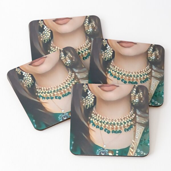 Item preview, Punjabi Girl Aesthetic Art, South Asian Art, Dark Green Suit, Dark Green Jewellery designed and sold by PunjabanJatti.