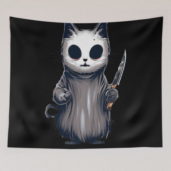 Item preview, Spooky cat in ghosts mask cartoon style designed and sold by TomFrontierArt.
