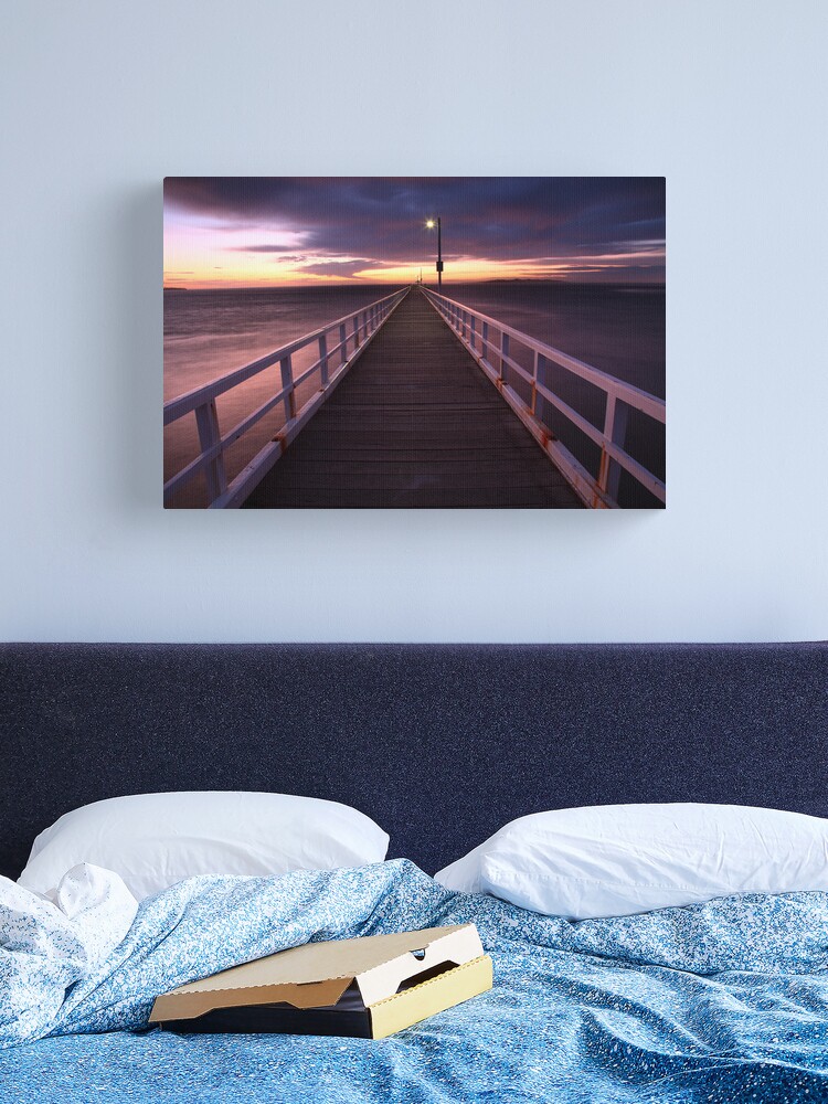 Thumbnail 1 of 3, Canvas Print, Pre-Dawn Greets Point Lonsdale Pier, Australia designed and sold by Michael Boniwell.