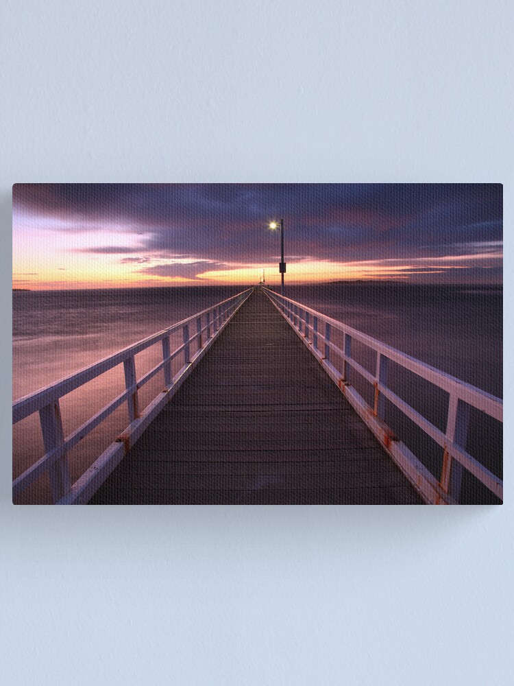 Thumbnail 2 of 3, Canvas Print, Pre-Dawn Greets Point Lonsdale Pier, Australia designed and sold by Michael Boniwell.