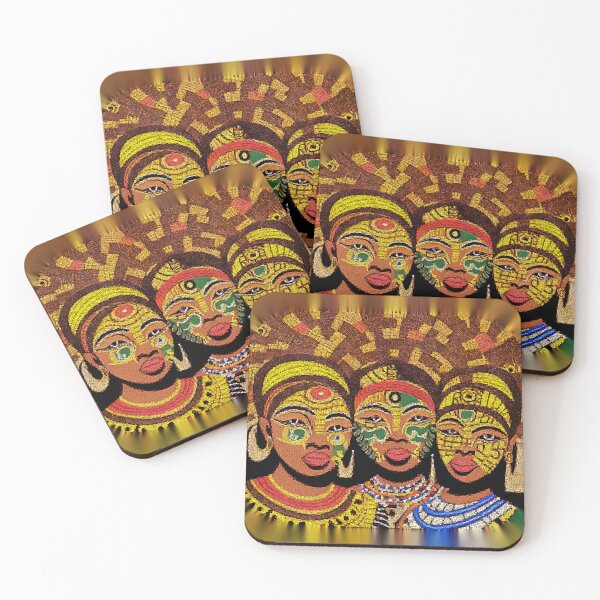 Item preview, Unique Modern face of three African queens - Ashanti ghanaian african culture - Great Gift for Ashanti Culture Lover designed and sold by Ralek.