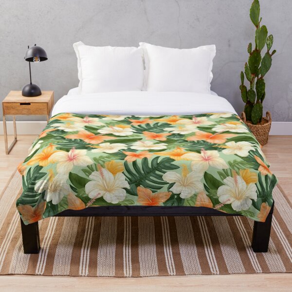 Aperçu de l'œuvre Fleur Pastel Acrylique | Motif tropical d'été hawaïen créée et vendue par BoredF.