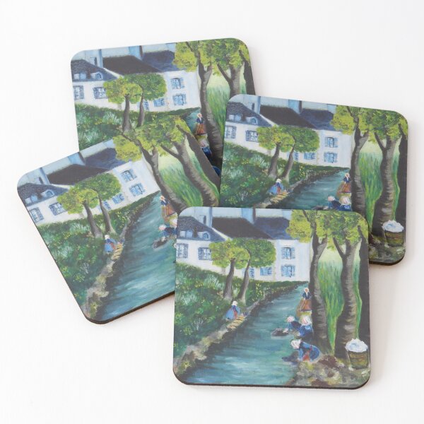 Item preview, Washer Women - Breton Women Washing Laundry In A River, Original Painting From Legendary Artist  designed and sold by CloudofKnowing.