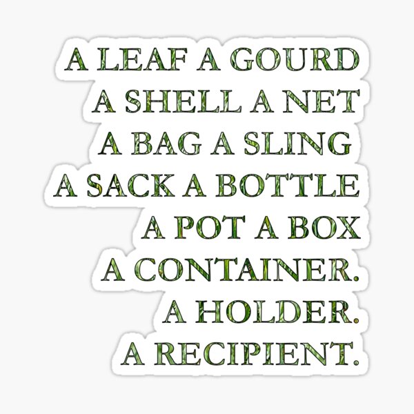 Item preview, Carrier Bag Theory of Fiction quote designed and sold by Daywalker1618.
