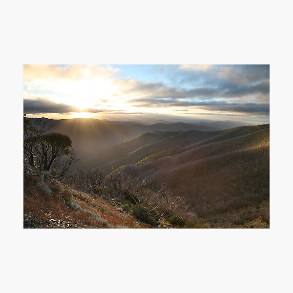 Last of the light, Mt Hotham, Australia Photographic Print