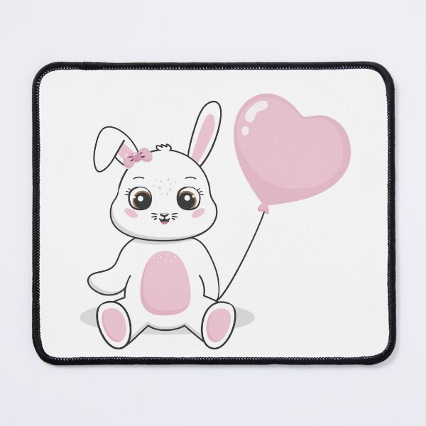 Item preview, cute rabbit and a heart shaped balloon designed and sold by WonderworkLI.